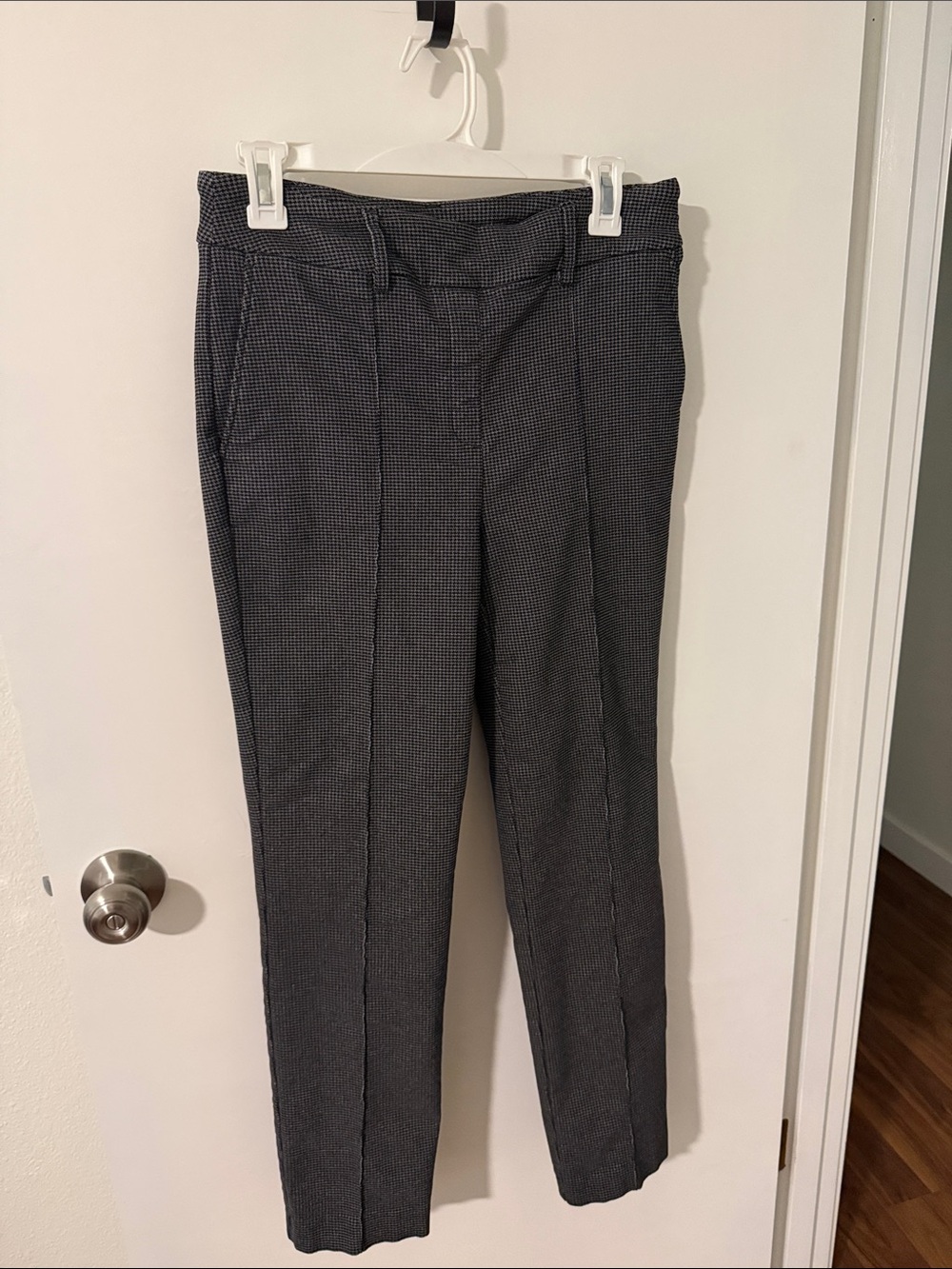 Hilary Radley Black & Gray Straight-Leg Dress Pants